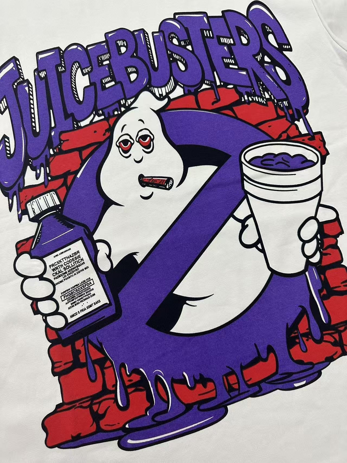 THAT'S A AWFUL LOT OF COUGH SYRUP Front & Back Graphic Short-Sleeve T-Shirt ¡ª detail
