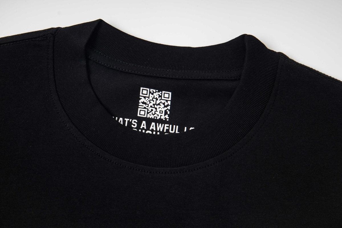 THAT'S A AWFUL LOT OF COUGH SYRUP Red/White Graphic Short-Sleeve T-Shirt ¡ª neck_label