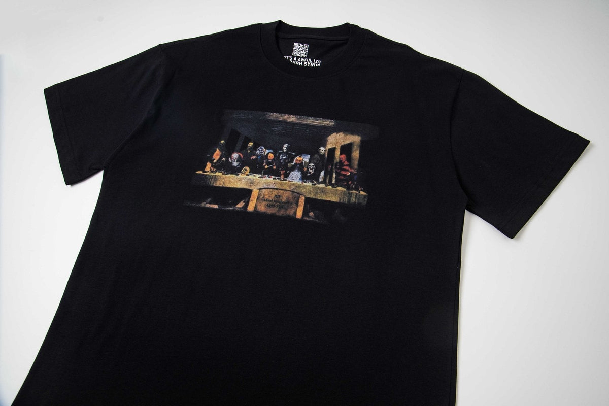 THAT'S A AWFUL LOT OF COUGH SYRUP Black Back-Print Short-Sleeve T-Shirt ¡ª front