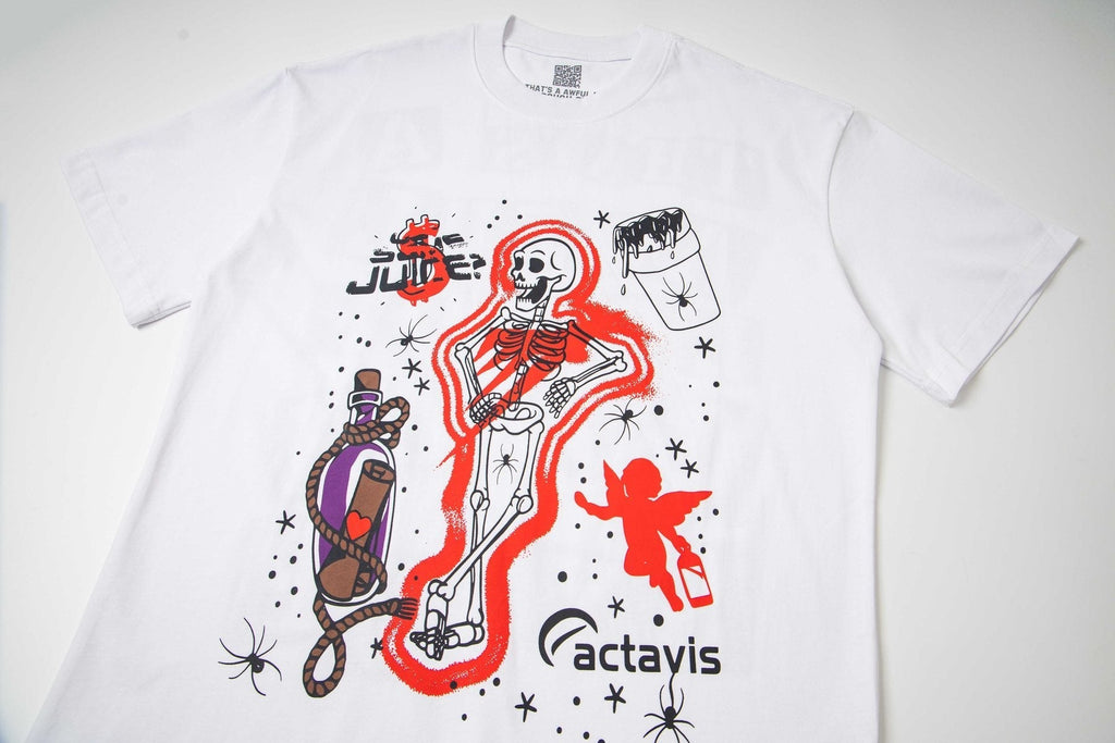 THAT'S A AWFUL LOT OF COUGH SYRUP Skeleton Graphic T-Shirt ¡ª detail