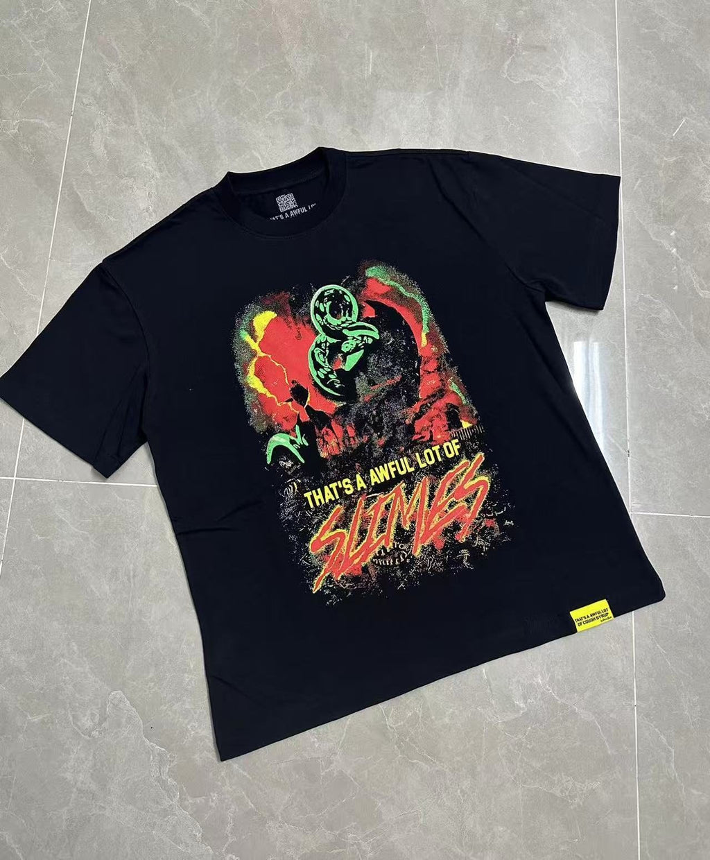THAT'S A AWFUL LOT OF COUGH SYRUP Astronaut Slime Graphic T-Shirt ¡ª front