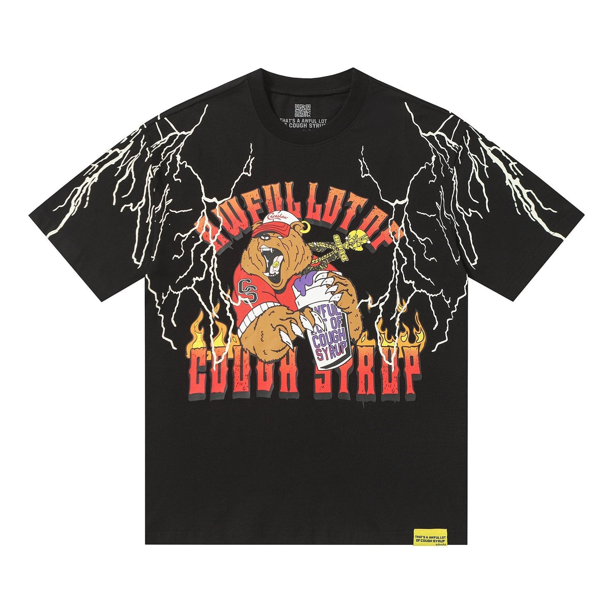 THAT'S A AWFUL LOT OF COUGH SYRUP Bear Lightning Graphic T-Shirt ¡ª hero