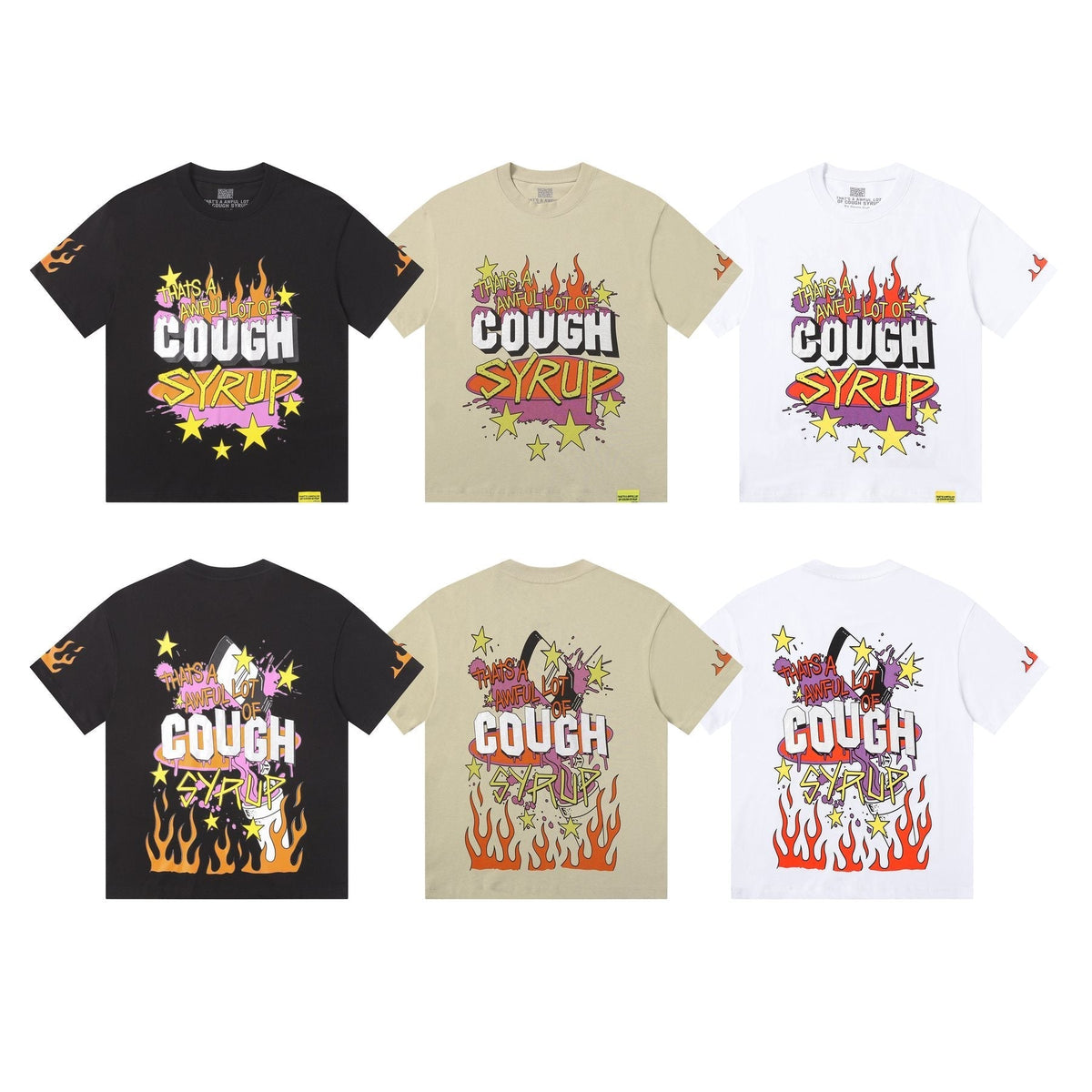 THAT'S A AWFUL LOT OF COUGH SYRUP Flame Graphic Short-Sleeve T-Shirt ¡ª comparison