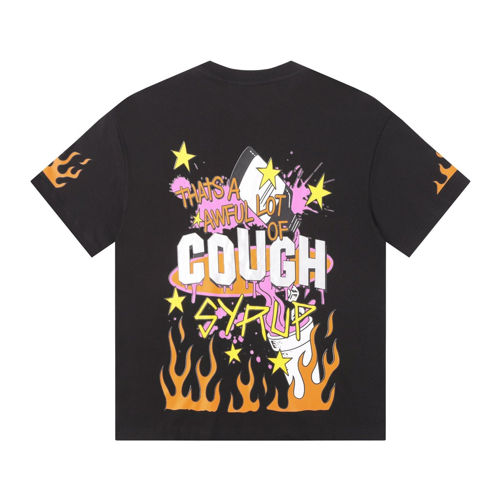 THAT'S A AWFUL LOT OF COUGH SYRUP Flame Graphic Short-Sleeve T-Shirt ¡ª back