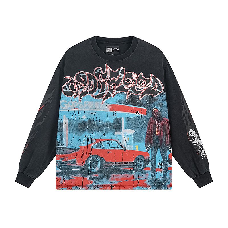 Godspeed Out of Many One Washed Long-Sleeve T-Shirt ¡ª front