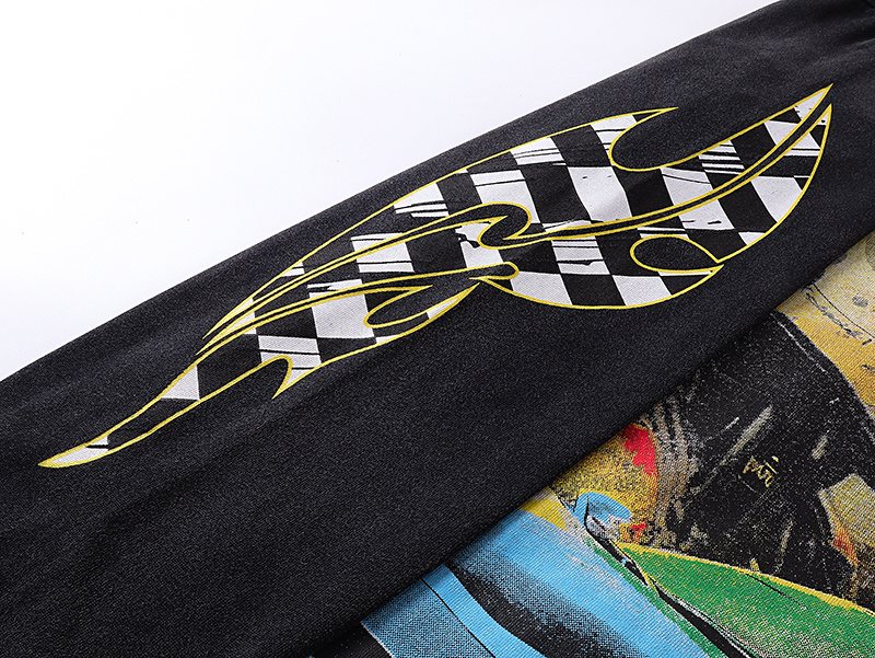 Godspeed Washed Black Car Graphic Long-Sleeve T-Shirt ¡ª detail