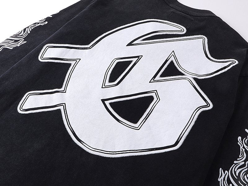 Godspeed E Pluribus Unum Washed Black Long-Sleeve T-Shirt ¡ª detail