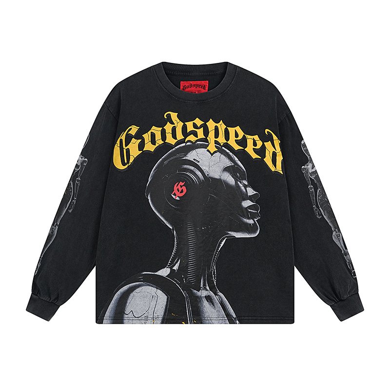 Godspeed Out of Many One Washed Long-Sleeve T-Shirt ¡ª front