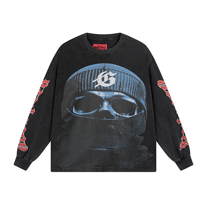 Godspeed Washed Black Graphic Long-Sleeve T-Shirt ¡ª hero