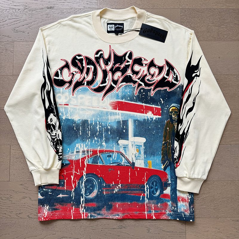 Godspeed Car Graphic Long-Sleeve T-Shirt ¡ª front