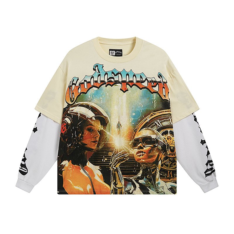 Godspeed Out of Many, One Layered-Look Long-Sleeve T-Shirt ¡ª front