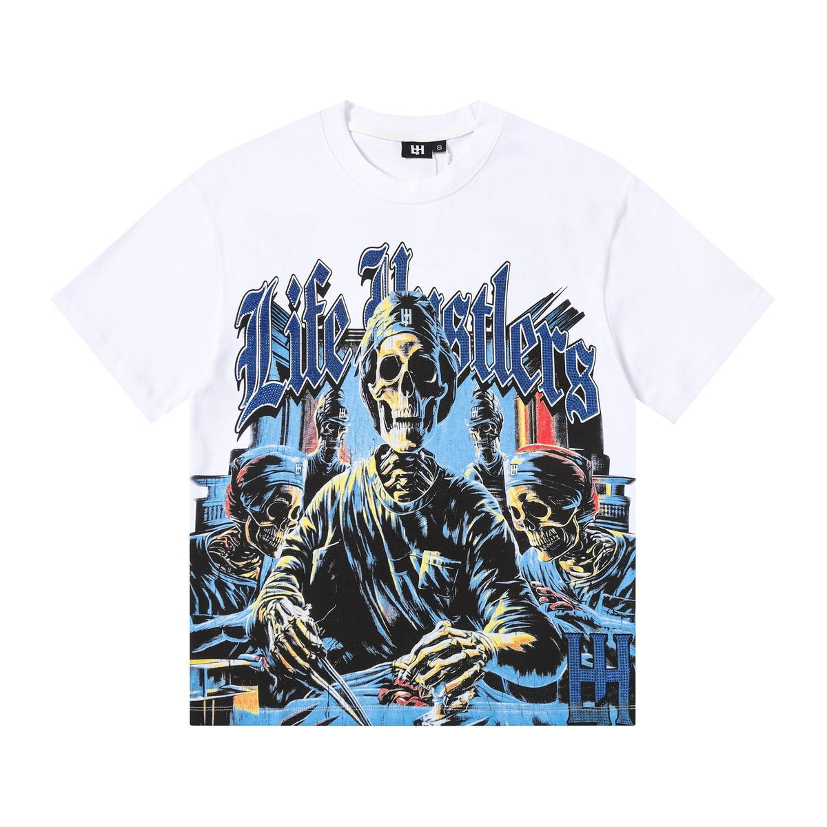 Life Hustlere Skeleton Graphic Short-Sleeve T-Shirt ¡ª front