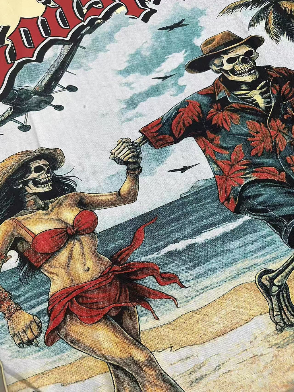 Godspeed Beach Skeleton Graphic T-Shirt ¡ª detail