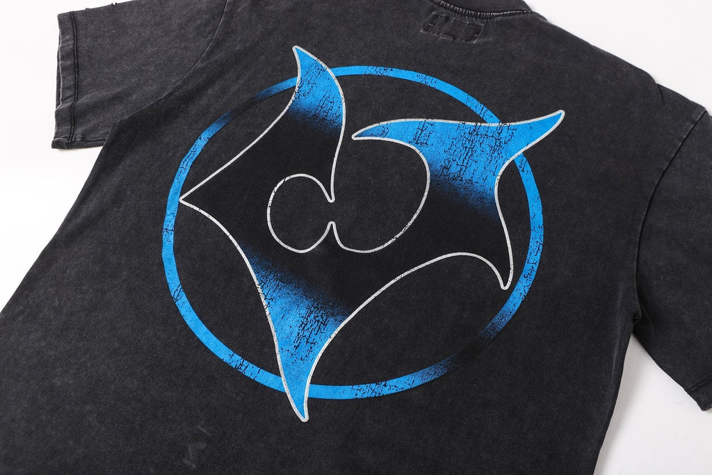Godspeed Blue/Red Graphic Short-Sleeve T-Shirt ¡ª detail