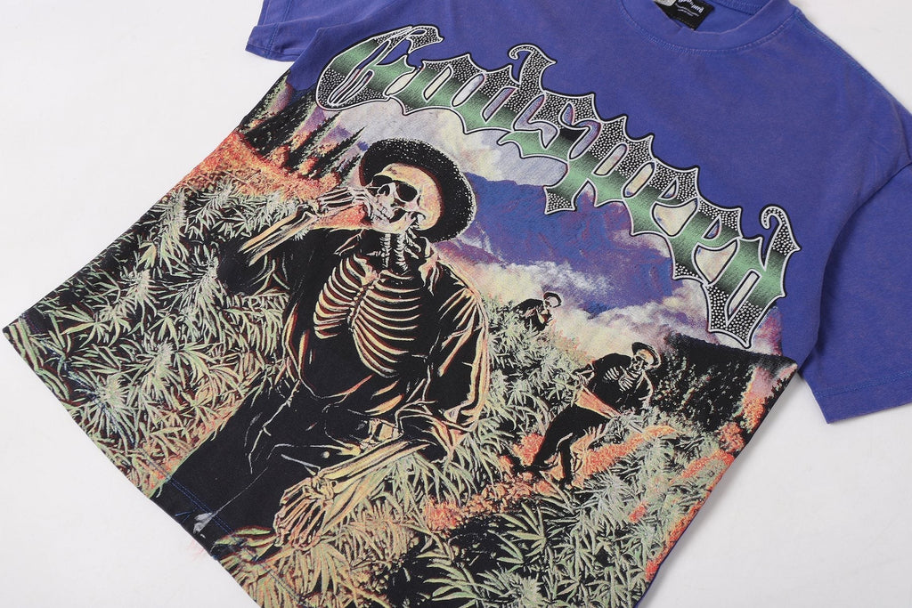 Godspeed Skeleton Landscape Graphic T-Shirt ¡ª detail