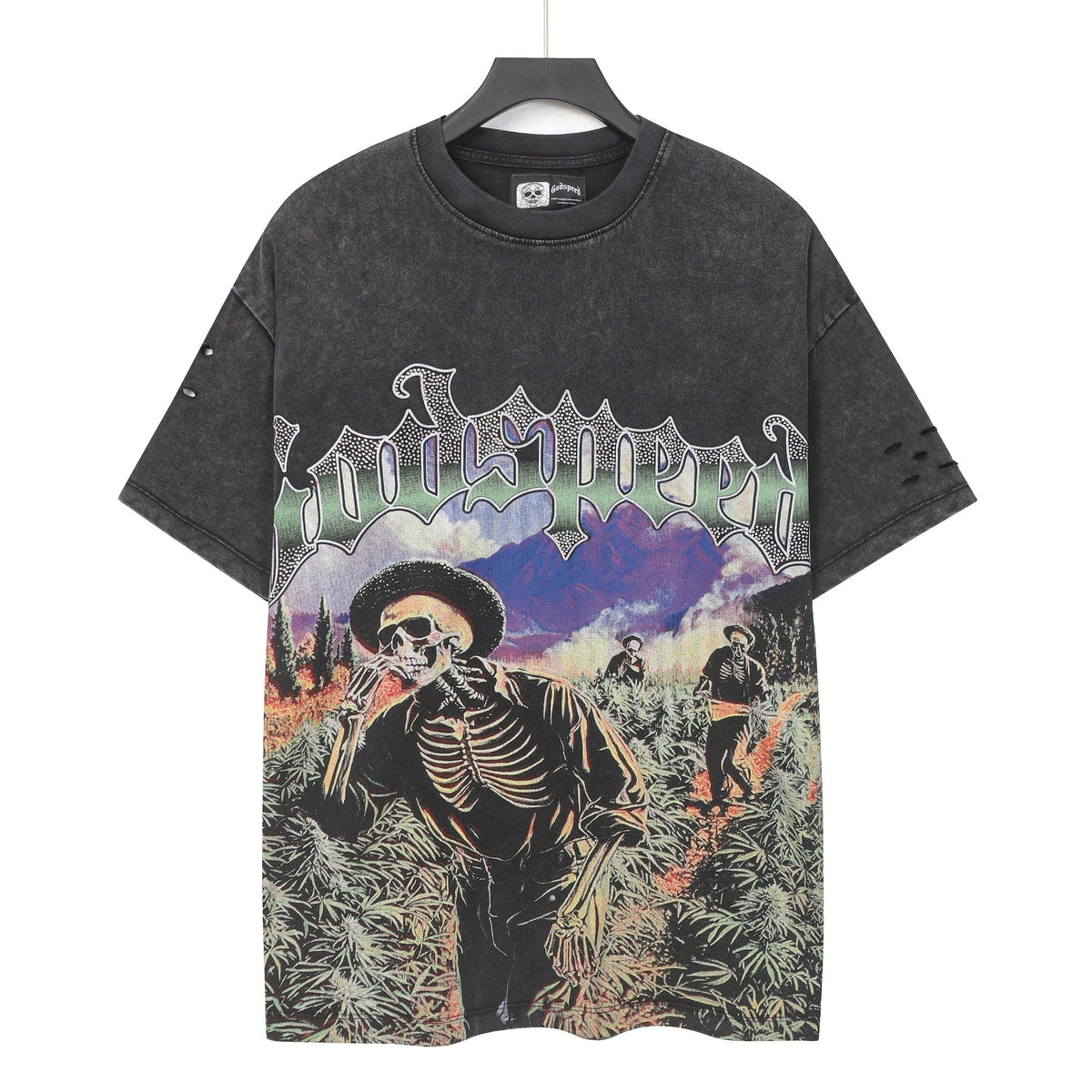 Godspeed Skeleton Landscape Graphic T-Shirt ¡ª hero