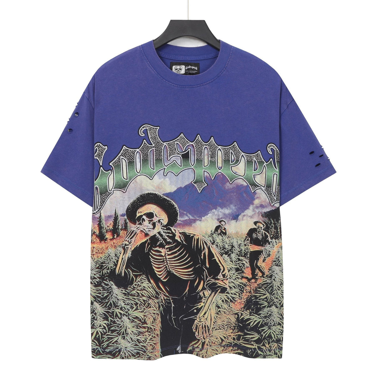 Godspeed Skeleton Landscape Graphic T-Shirt ¡ª front