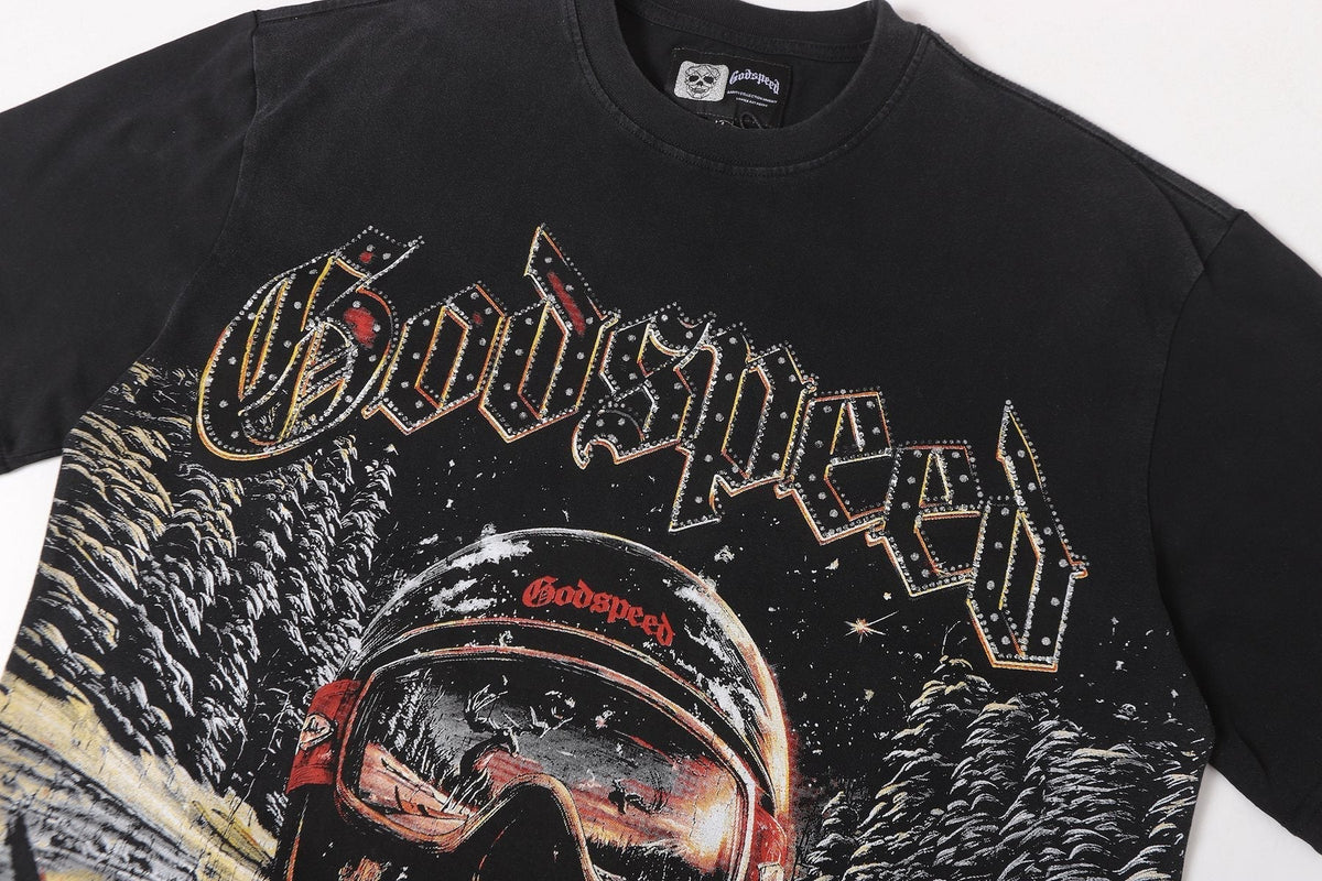 Godspeed Skull Skier Graphic Short-Sleeve T-Shirt ¡ª detail