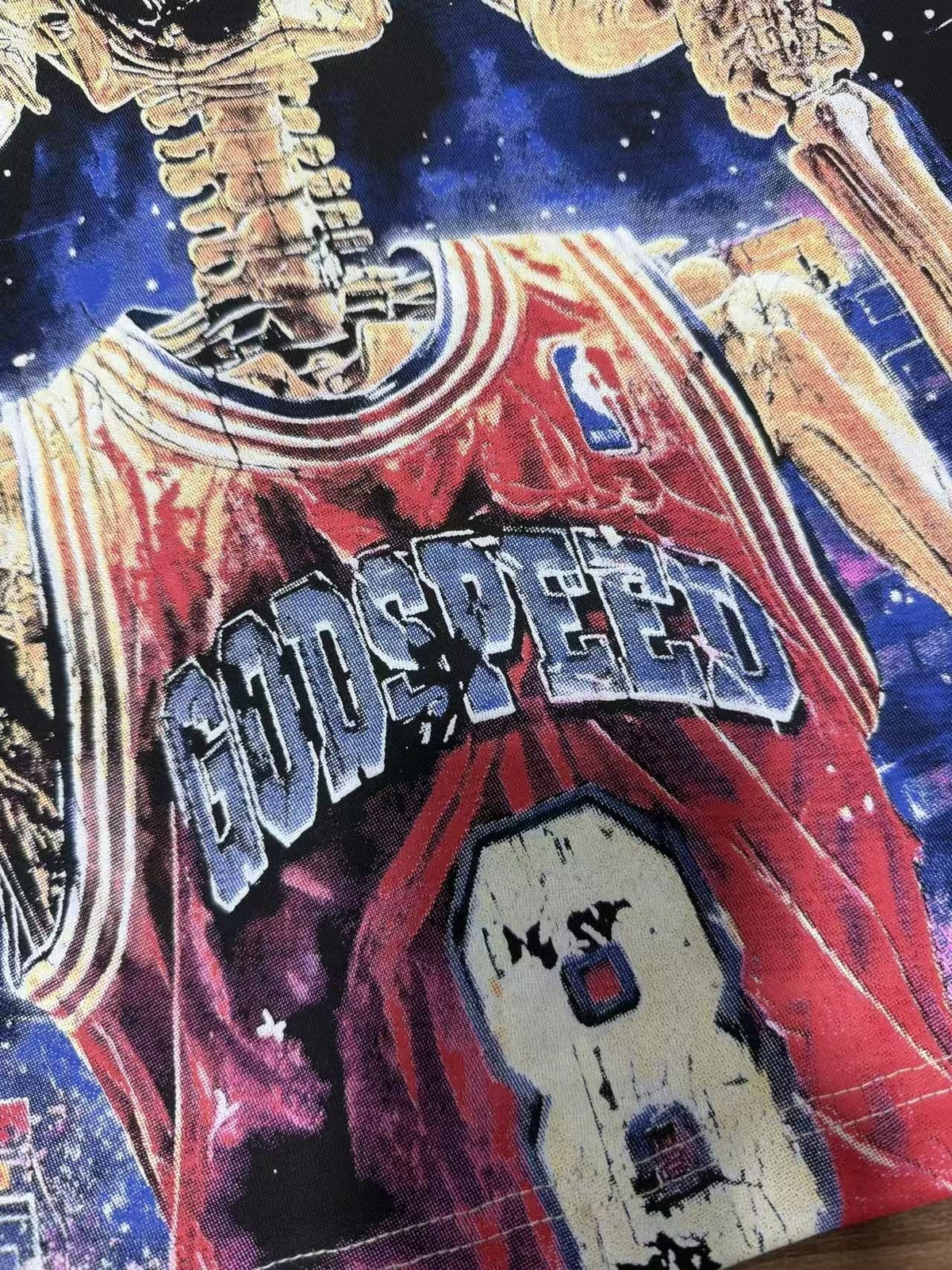 Godspeed Skeleton Basketball Graphic T-Shirt ¡ª detail