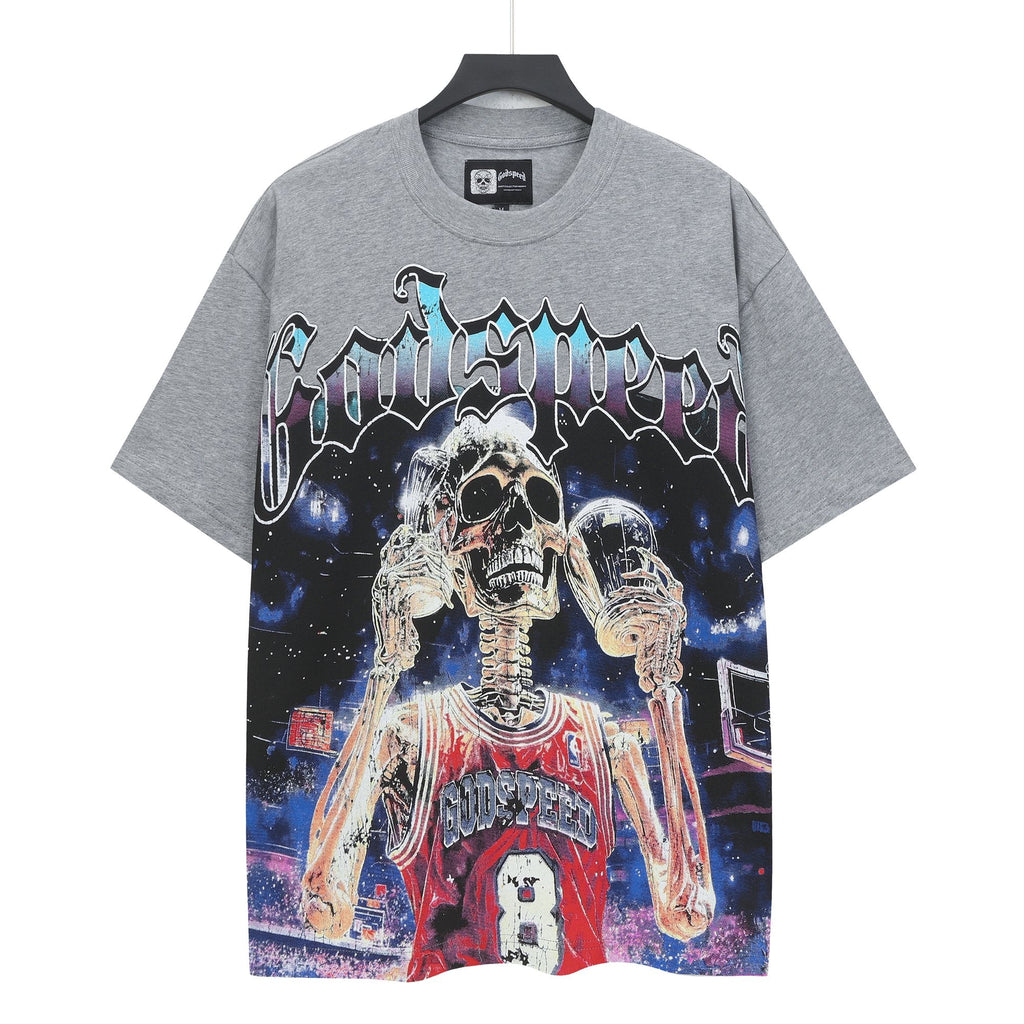 Godspeed Skeleton Basketball Graphic T-Shirt ¡ª hero
