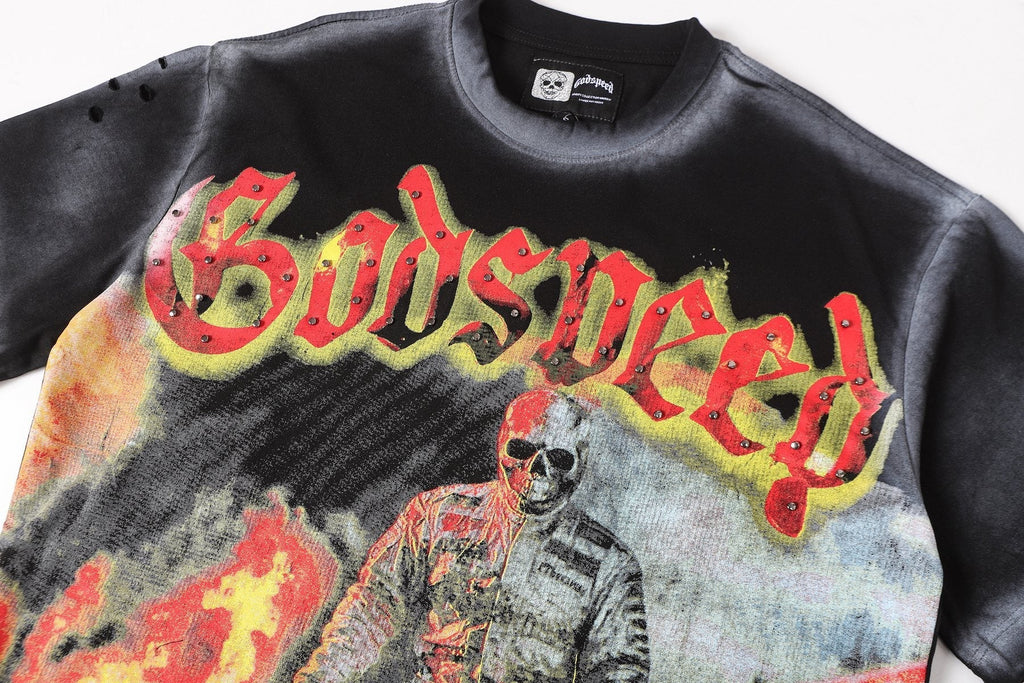 Godspeed Racing Flame Graphic T-Shirt ¡ª detail