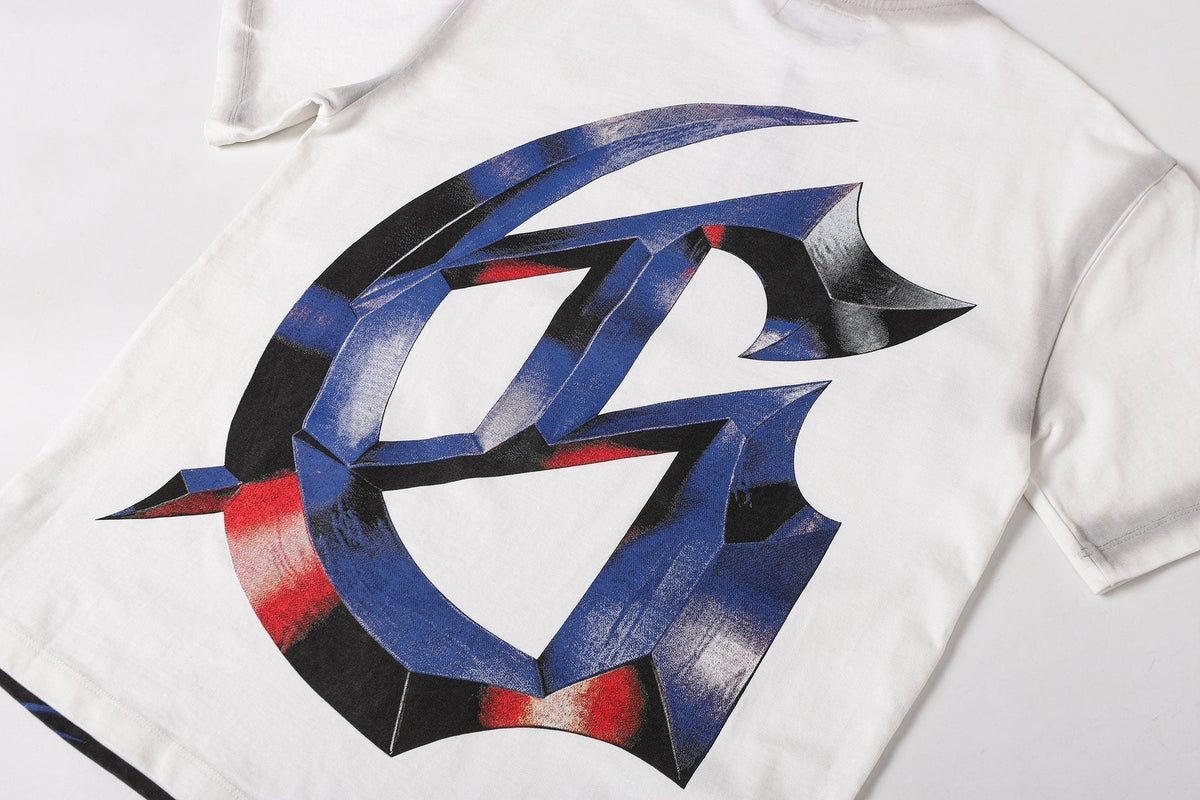 Godspeed Skull Graphic Distressed Sleeve T-Shirt ¡ª detail