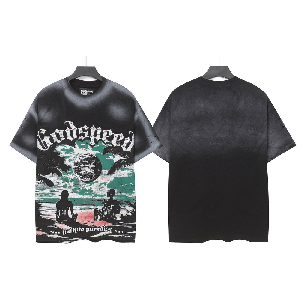 Godspeed Puffito Paradise Spray-Dye Graphic T-Shirt ¡ª front