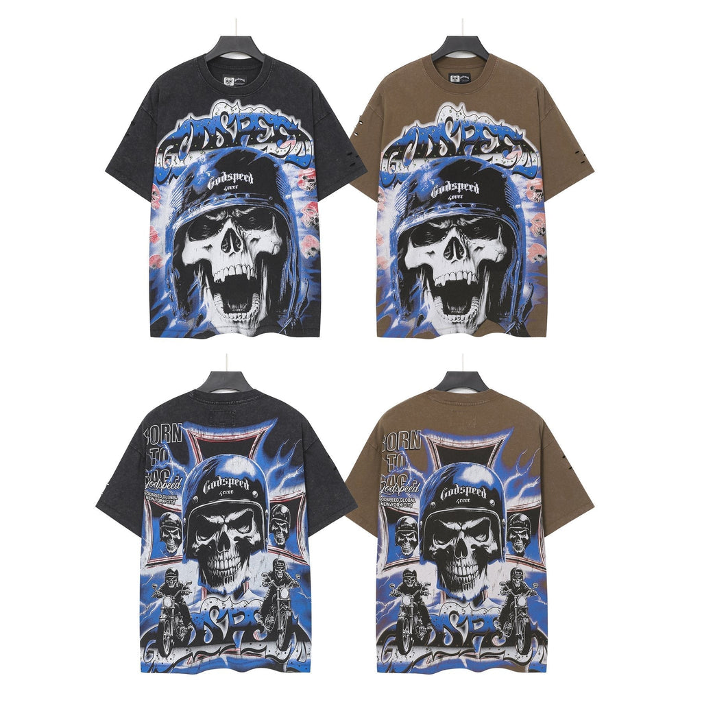 Godspeed Born to Raise Hell Distressed Graphic T-Shirt ¡ª comparison
