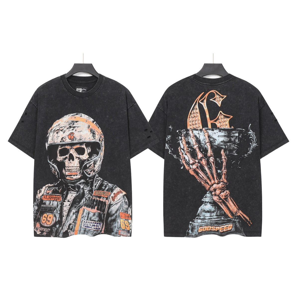 Godspeed Distressed Rhinestone Graphic T-Shirt ¡ª hero