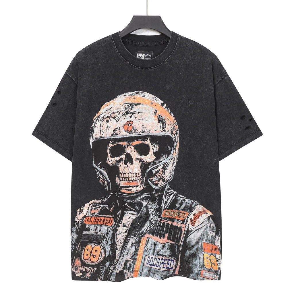 Godspeed Distressed Rhinestone Graphic T-Shirt ¡ª front