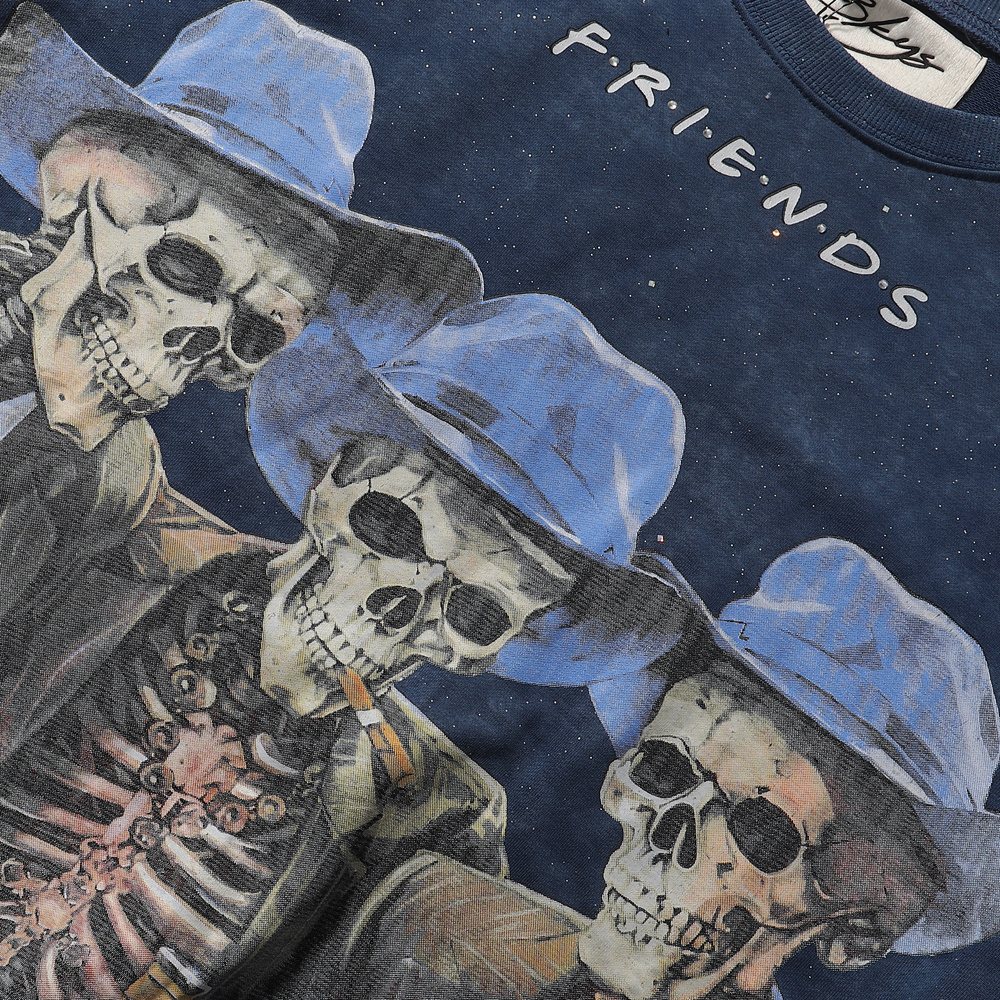 BKYS Revival Rock Skeleton Graphic Short-Sleeve T-Shirt ¡ª detail