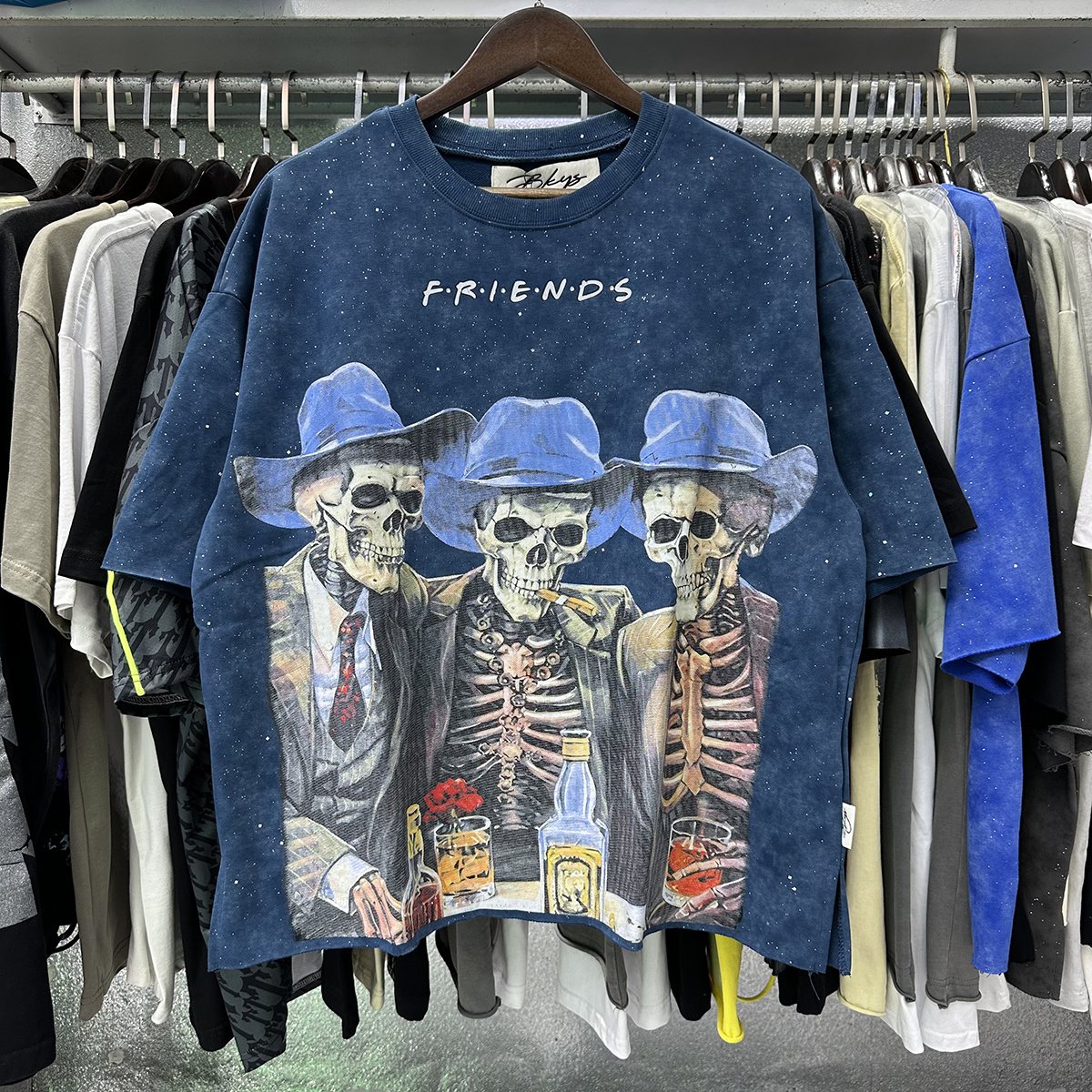 BKYS Revival Rock Skeleton Graphic Short-Sleeve T-Shirt ¡ª context