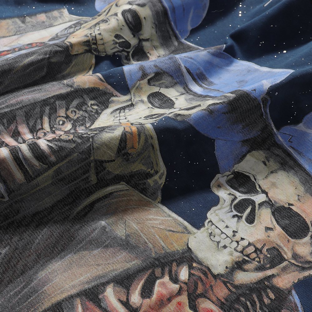 BKYS Revival Rock Skeleton Graphic Short-Sleeve T-Shirt ¡ª detail