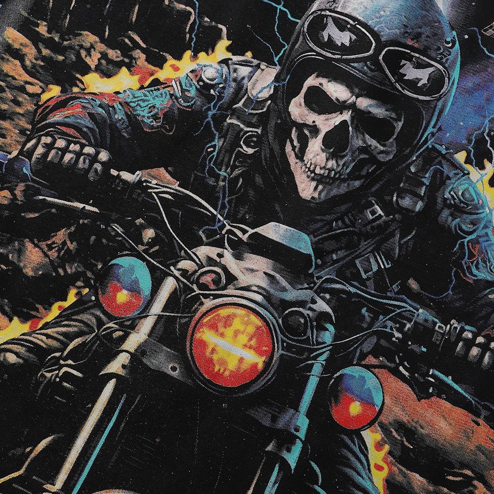 BKYS Revival Rider Skeleton Motorcycle Graphic T-Shirt ¡ª detail