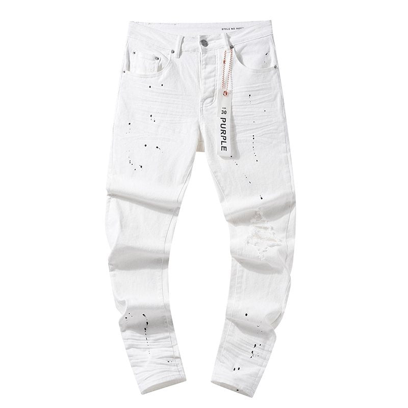 Purple Brand Paint-Splatter Distressed Jeans ¡ª hero