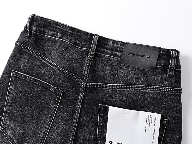 Purple Brand Washed Black Side-Leg Graphic Jeans ¡ª detail