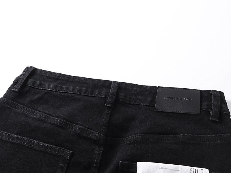 Purple Brand Rhinestone Splatter Black Jeans ¡ª detail