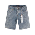 Purple Brand Rhinestone Burst Denim Shorts ¡ª hero