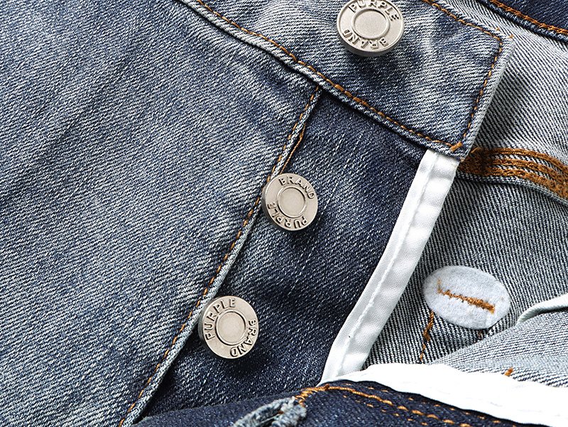 Purple Brand Rhinestone Burst Denim Shorts ¡ª detail