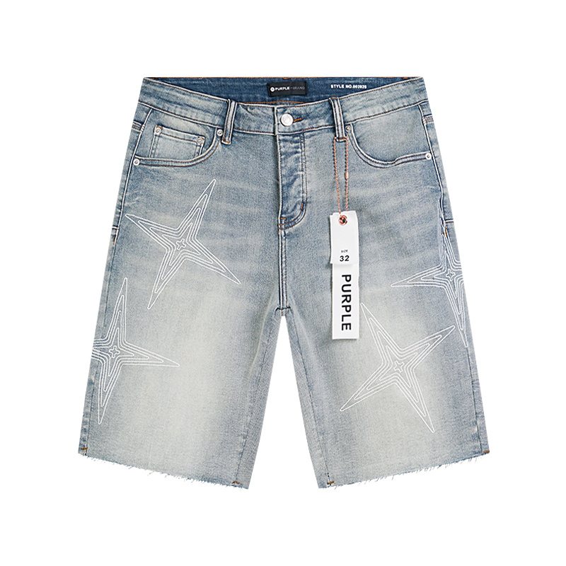 Purple Brand Star Graphic Denim Shorts ¡ª hero