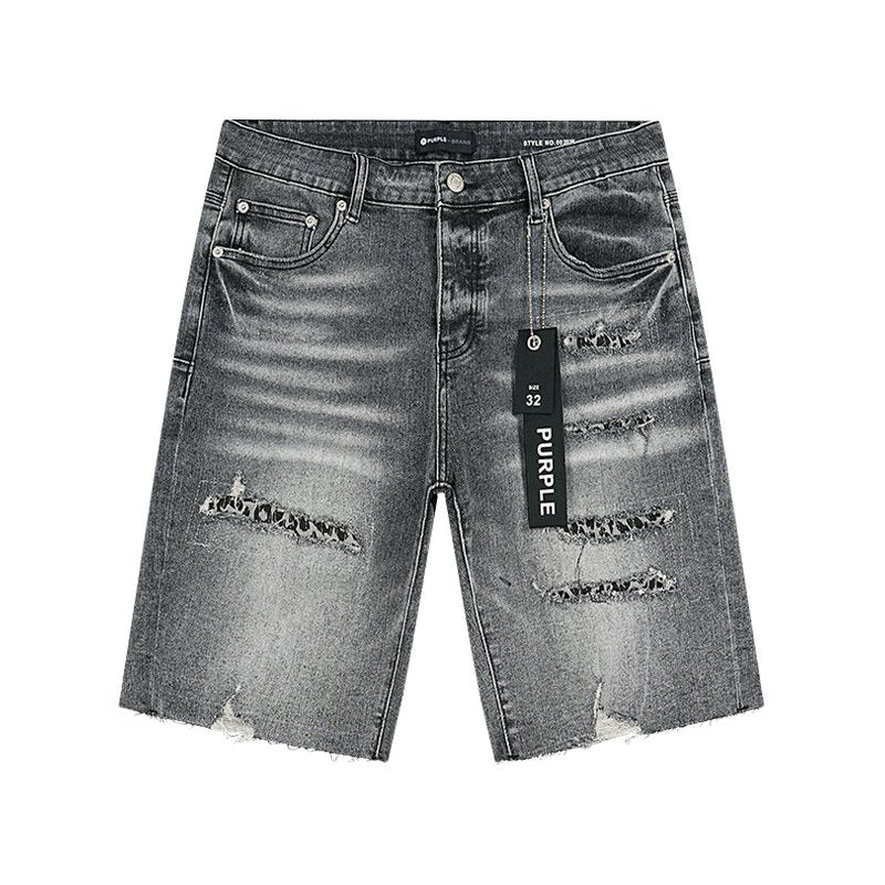 Purple Brand Distressed Gray Denim Shorts ¡ª hero