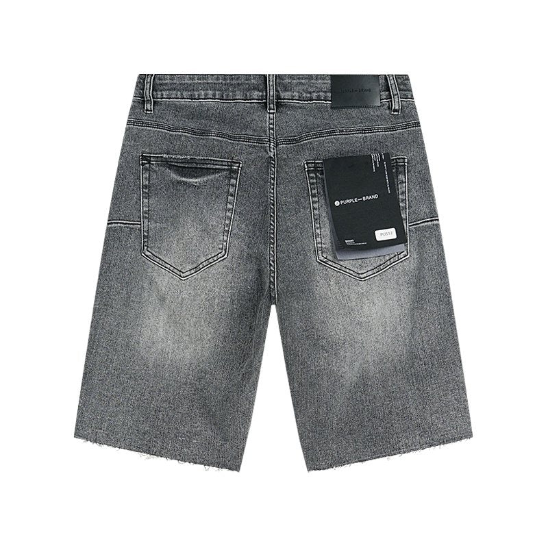 Purple Brand Distressed Gray Denim Shorts ¡ª back