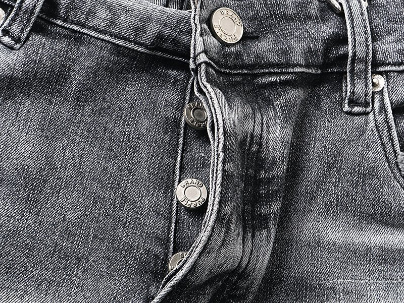 Purple Brand Distressed Gray Denim Shorts ¡ª detail