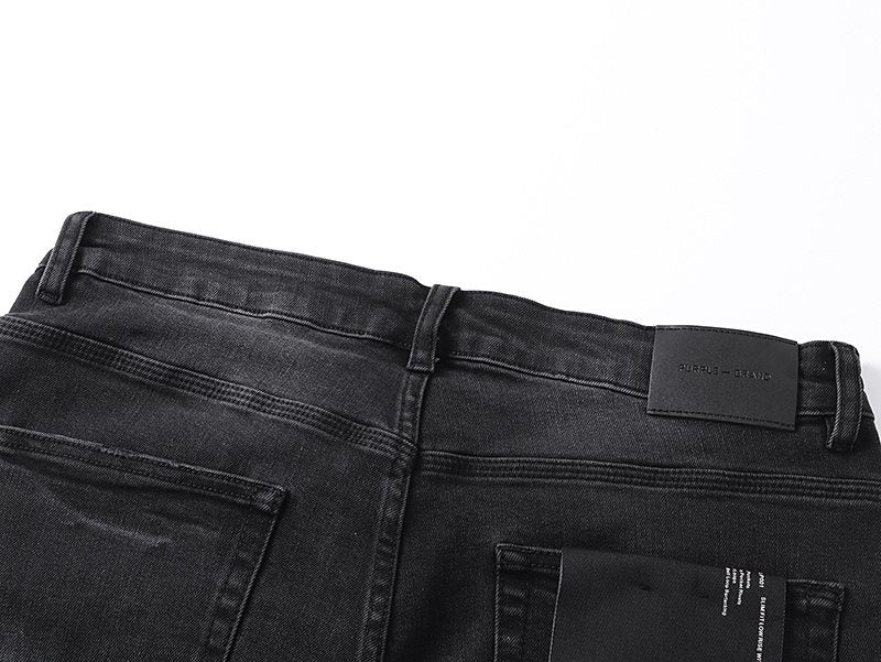 Purple Brand Rhinestone Graphic Denim Shorts ¡ª detail