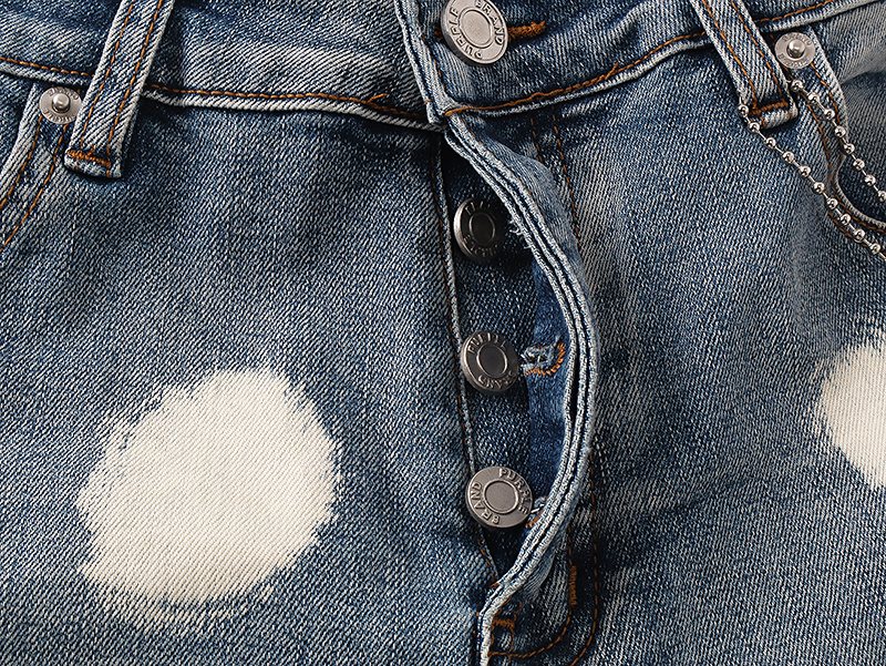 Purple Brand Bleach Splatter Denim Shorts ¡ª detail