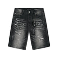 Purple Brand Distressed Paint-Splatter Denim Shorts ¡ª hero
