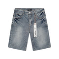 Purple Brand Blue Radiating Stripe Denim Shorts ¡ª hero