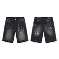 Purple Brand Black Paint-Splatter Distressed Denim Shorts ¡ª hero