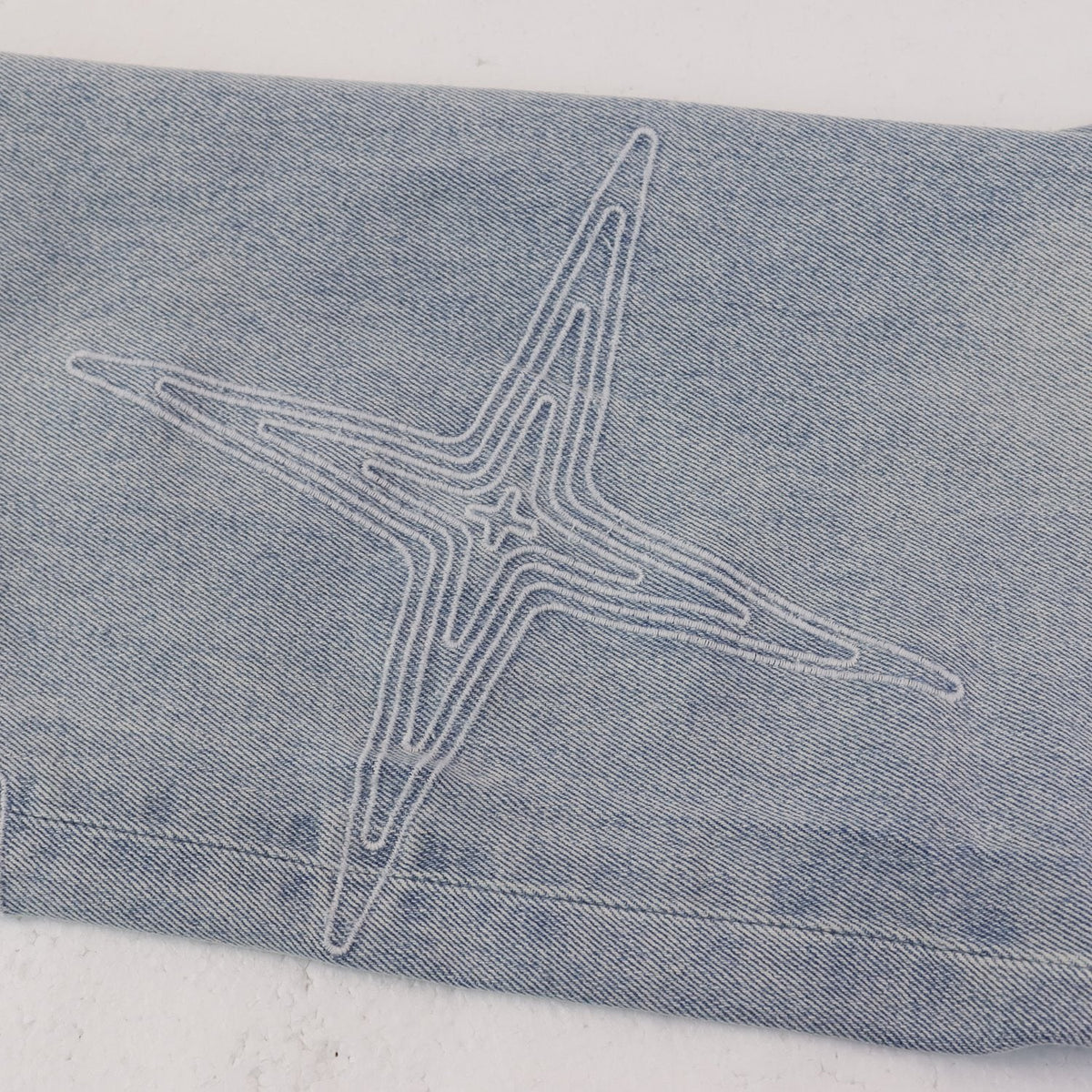 Purple Brand Star Embroidered Washed Jeans ¡ª detail