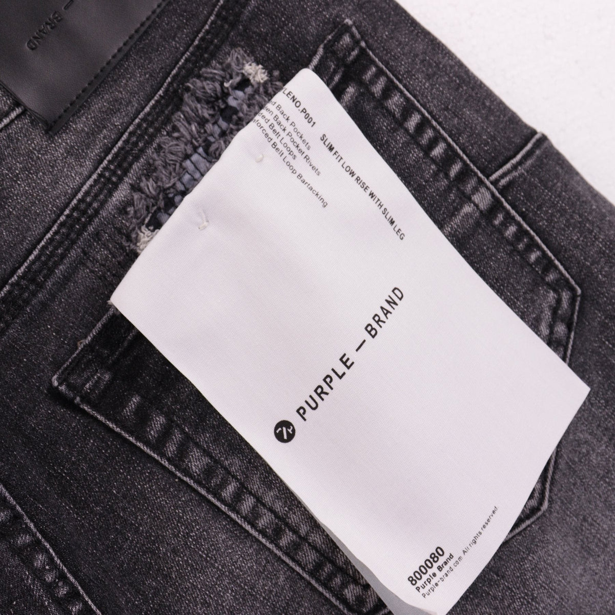 Purple Brand Distressed Patch Denim Shorts ¡ª back